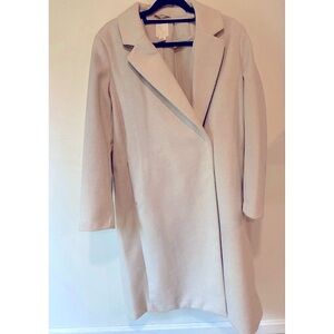 HM long wool coat cream color size large